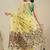 Yellow printed cotton blend ethnic saree with blouse piece
