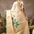 Cream printed tissue traditional saree with blouse piece