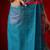 Blue printed cotton blend ethnic saree with blouse piece