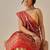Cream woven art silk traditional saree with blouse piece
