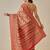 Cream woven art silk traditional saree with blouse piece