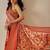 Cream woven art silk traditional saree with blouse piece