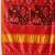 Red printed silk cotton ethnic saree with blouse piece