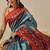 Blue woven art silk traditional saree with blouse piece