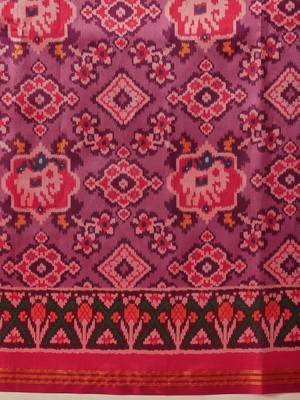 Purple woven art silk traditional saree with blouse piece 5