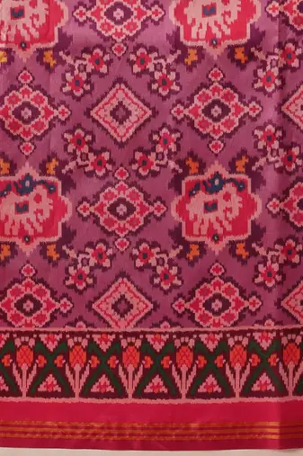 Purple woven art silk traditional saree with blouse piece