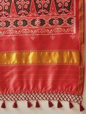 Multicolor woven art silk traditional saree with blouse piece 4