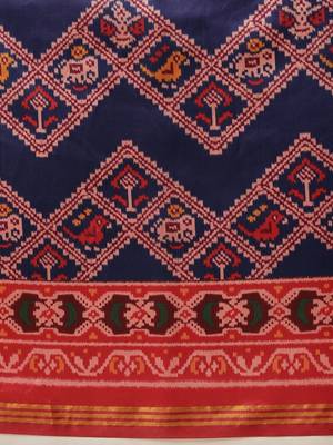 Multicolor woven art silk traditional saree with blouse piece 5
