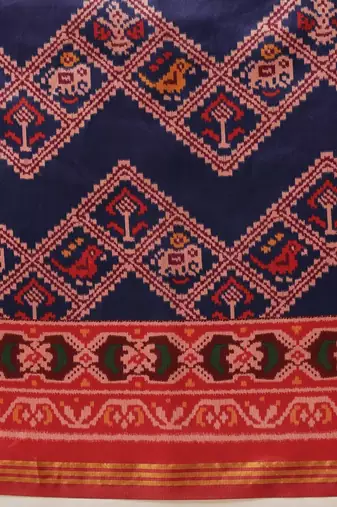 Multicolor woven art silk traditional saree with blouse piece