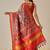 Red woven art silk traditional saree with blouse piece