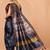 Navy blue woven art silk traditional saree with blouse piece