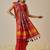 Red woven art silk traditional saree with blouse piece