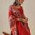 Red woven art silk traditional saree with blouse piece