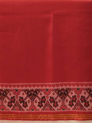 Red woven art silk traditional saree with blouse piece 5