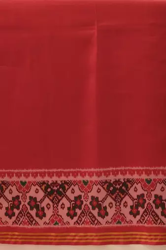 Red woven art silk traditional saree with blouse piece