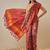 Red printed art silk ethnic saree with blouse piece