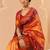 Orange woven art silk traditional saree with blouse piece