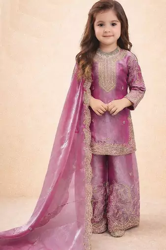 pink pure gmy silk salwar suit set with heavy embroidery 3 mm sequence & coding dori work - designer party wear