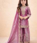 pink pure gmy silk salwar suit set with heavy embroidery 3 mm sequence & coding dori work - designer party wear