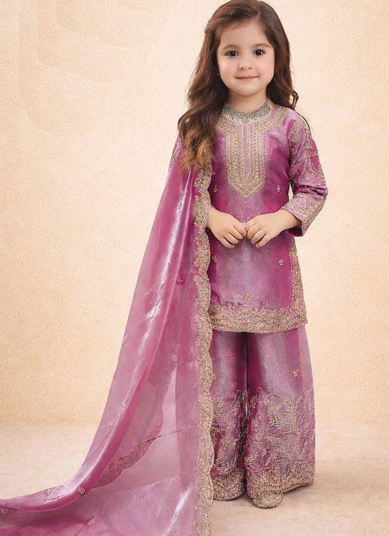 pink pure gmy silk salwar suit set with heavy embroidery 3 mm sequence & coding dori work - designer party wear