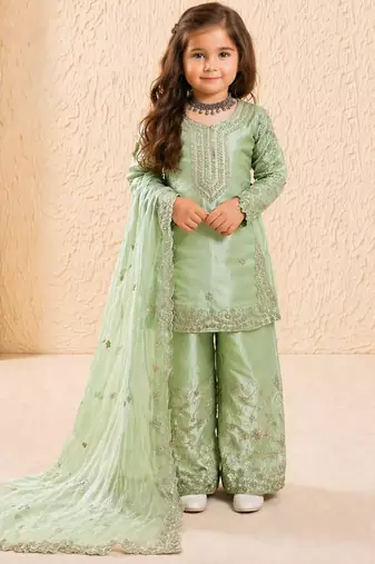 pista pure gmy silk salwar suit set with heavy embroidery 3 mm sequence & coding dori work - designer party wear