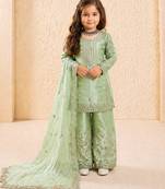 pista pure gmy silk salwar suit set with heavy embroidery 3 mm sequence & coding dori work - designer party wear