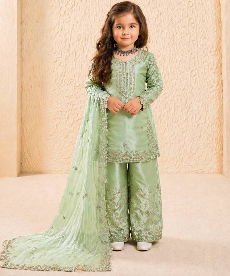 pista pure gmy silk salwar suit set with heavy embroidery 3 mm sequence & coding dori work - designer party wear