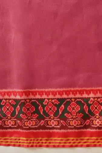 Pink woven art silk traditional saree with blouse piece