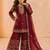 maroon pure gmy silk salwar suit set with heavy embroidery 3 mm sequence & coding dori work - designer party wear