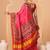 Pink woven art silk traditional saree with blouse piece