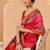Pink woven art silk traditional saree with blouse piece