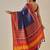Navy blue woven art silk traditional saree with blouse piece