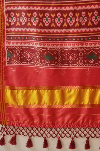 Navy blue woven art silk traditional saree with blouse piece