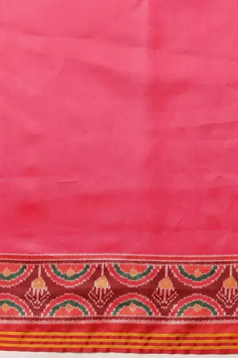 Pink woven art silk traditional saree with blouse piece