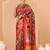 Red woven art silk traditional saree with blouse piece