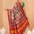 Off white printed art silk ethnic saree with blouse piece
