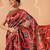 Red woven art silk traditional saree with blouse piece
