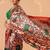 Off white printed art silk ethnic saree with blouse piece
