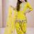 yellow pure heavy natural crepe salwar suit set with heavy embroidery sequence work - designer party wear