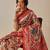 Pink woven art silk traditional saree with blouse piece