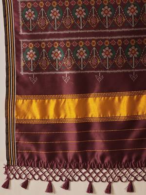 Maroon woven art silk traditional saree with blouse piece 4