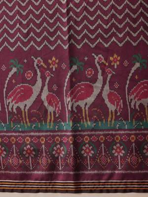 Maroon woven art silk traditional saree with blouse piece 5