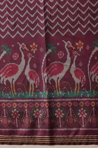 Maroon woven art silk traditional saree with blouse piece