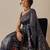 Navy blue printed art silk ethnic saree with blouse piece