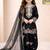 black pure heavy natural crepe salwar suit set with heavy embroidery sequence work - designer party wear