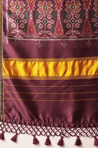 Maroon woven art silk traditional saree with blouse piece