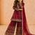 maroon pure gmy silk salwar suit set with heavy embroidery 3 mm sequence & coding dori work - designer party wear
