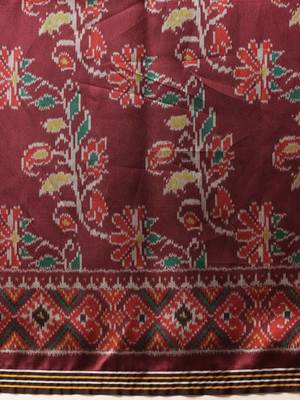 Maroon woven art silk traditional saree with blouse piece 5
