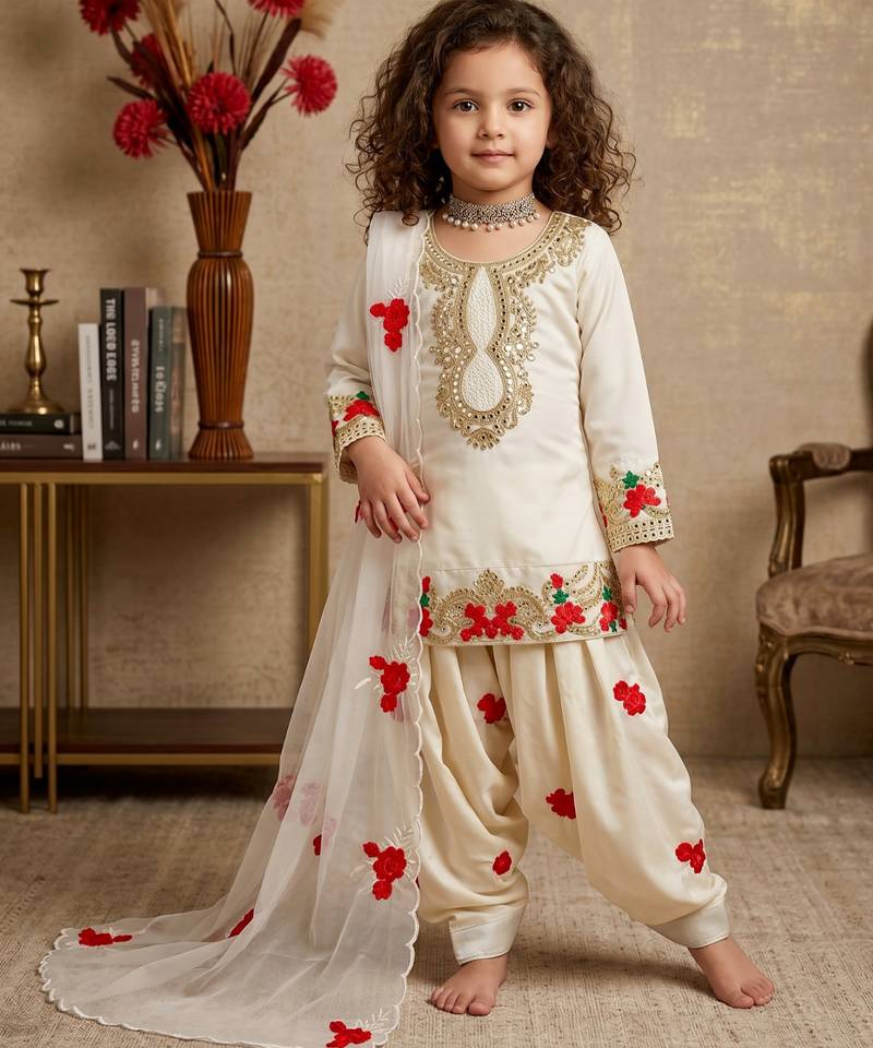 white pure heavy natural crepe salwar suit set with heavy embroidery sequence work - designer party wear