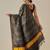 Black woven art silk traditional saree with blouse piece